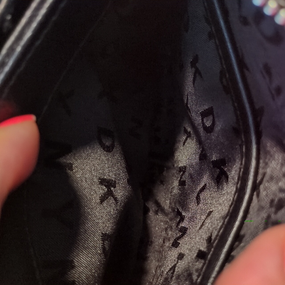 DKNY Paige small satchel crossbody handbag with a graffiti print. - Picture 5 of 7